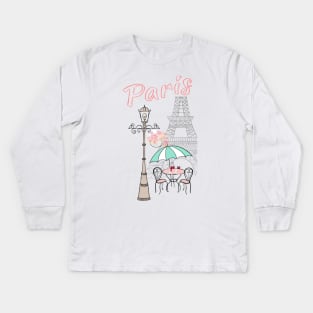 French Cafe Kids Long Sleeve T-Shirt